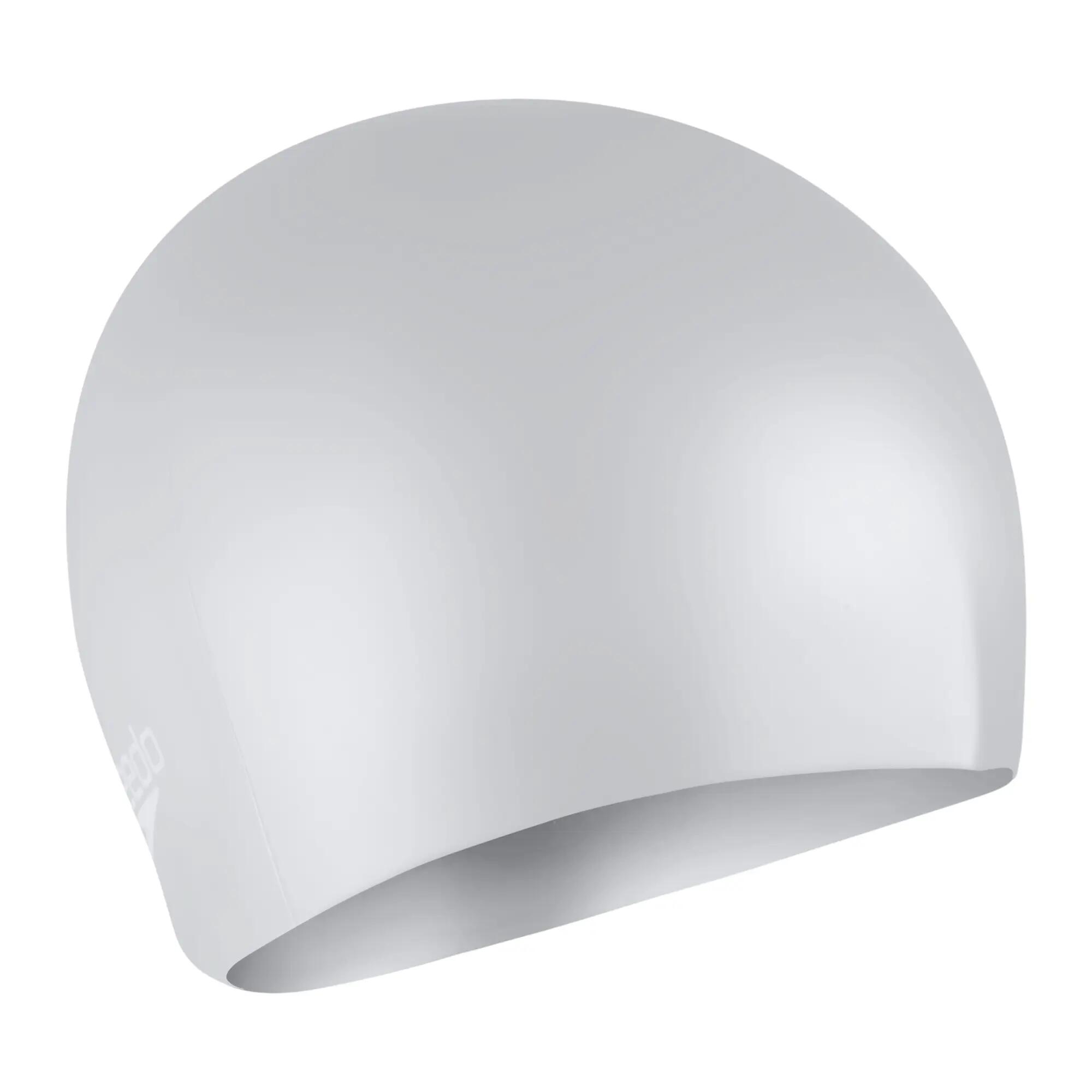 Bonnet De Bain Pour Cheveux Longs En Silicone Adulte (Argenté / Blanc) 2/3