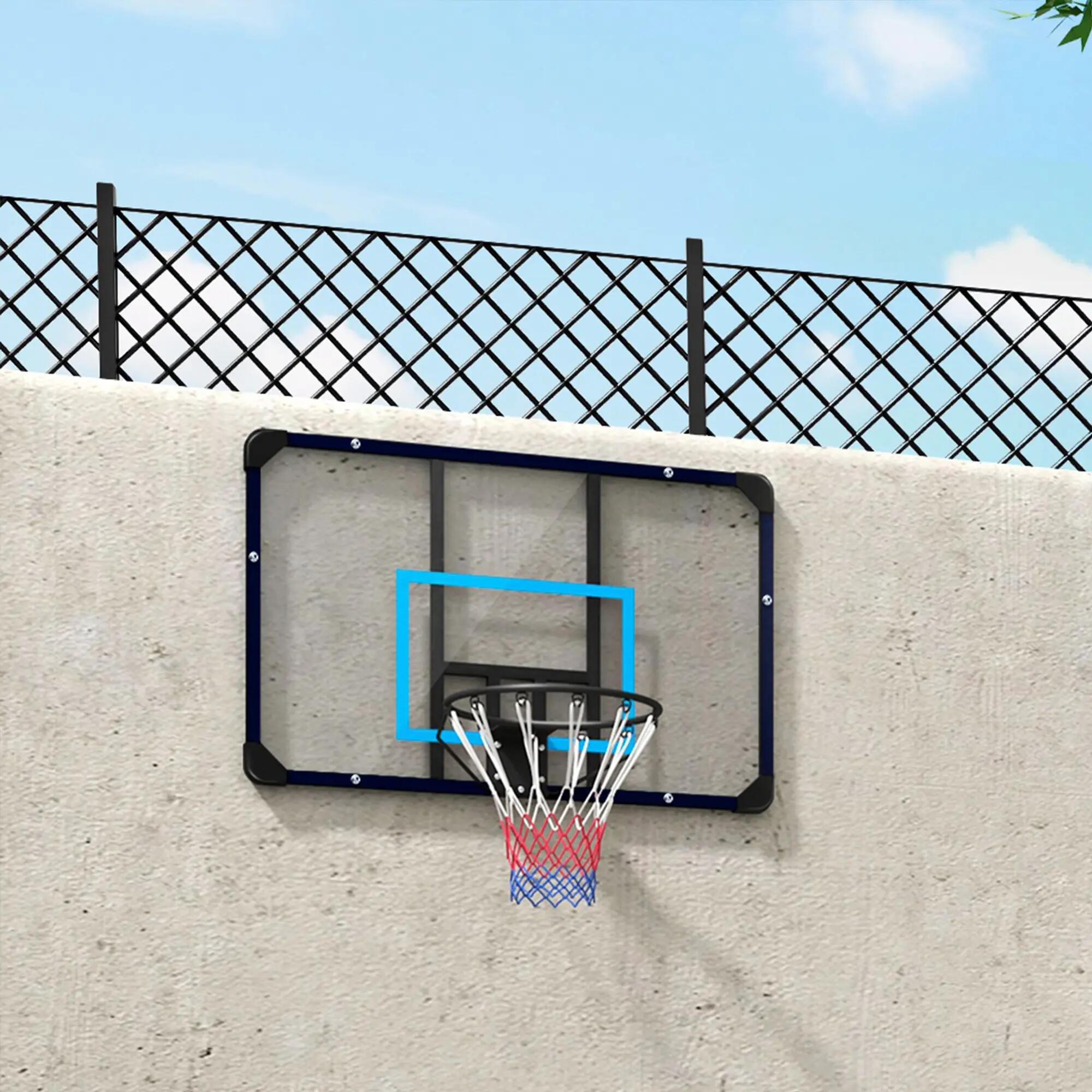 Canasta de baloncesto SPORTNOW transportable de pared Azul 2/10