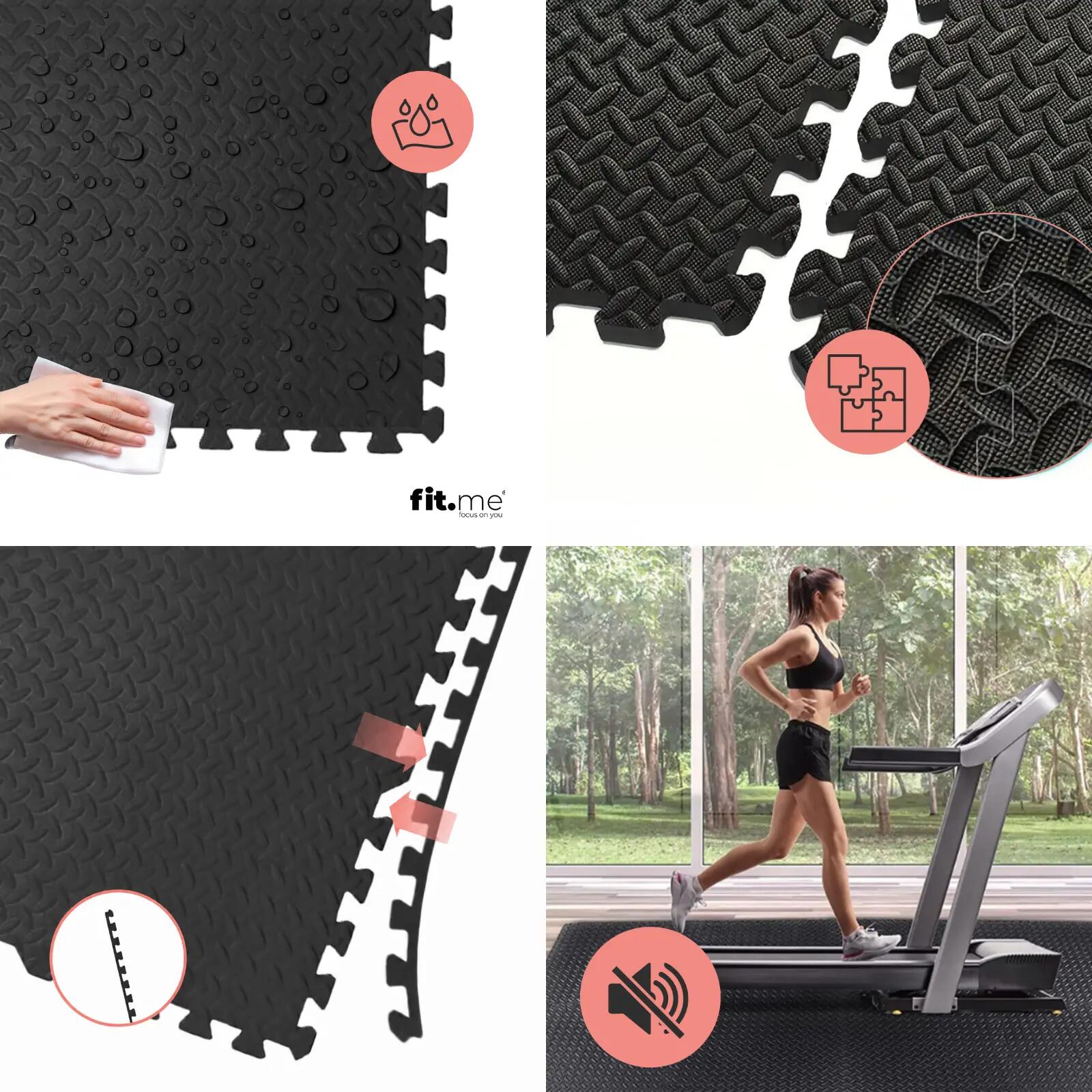 Mata puzzle pod sprzęt do ćwiczeń 6 szt. 2,16 m² z listwami ochronna na siłownię 3/9