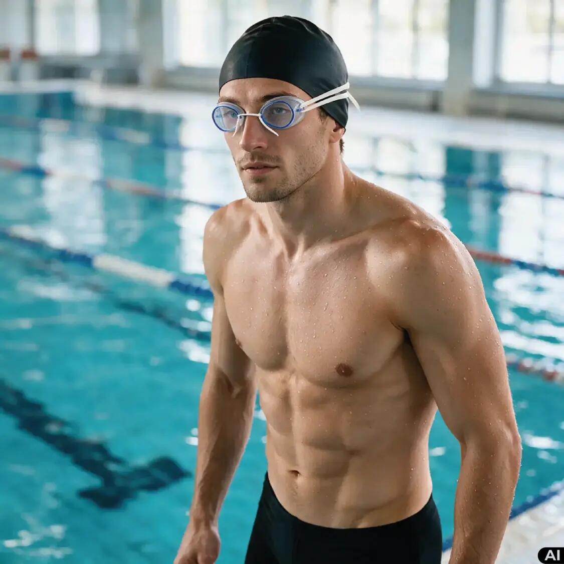 Schwimmbrille, Unisex, für Training, Wettkampf, Aquasport, schwedisch 5/6