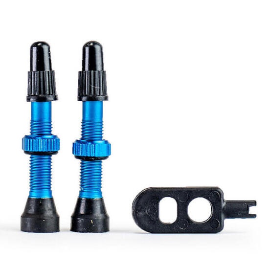 Zawory do opon bezdętkowych, komplet 2 sztuki, niebieskie