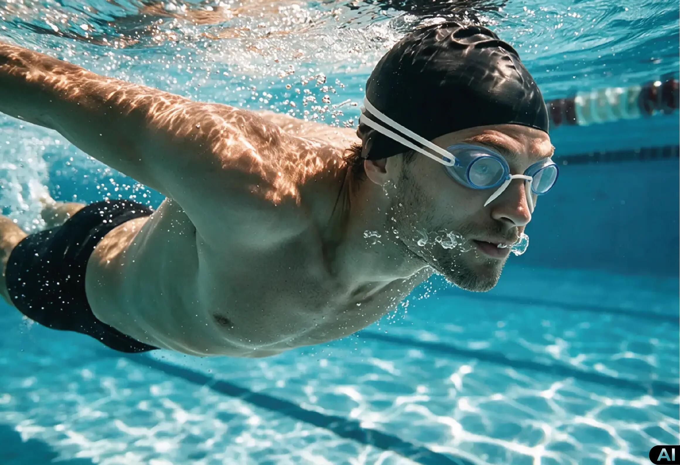 Schwimmbrille, Unisex, für Training, Wettkampf, Aquasport, schwedisch 4/6