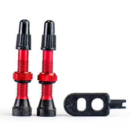 Zawory do opon bezdętkowych, komplet 2 sztuki, czerwone