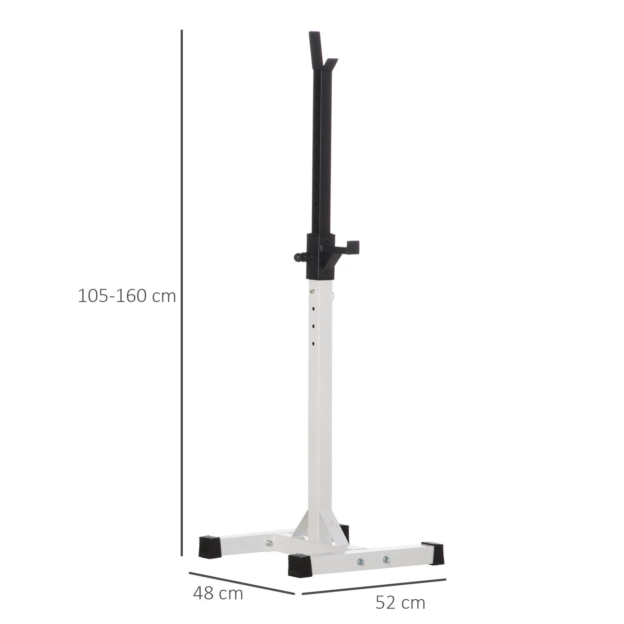 Soporte para Barras de Pesas HOMCOM Altura Ajustable Carga 150 kg Rack 3/7