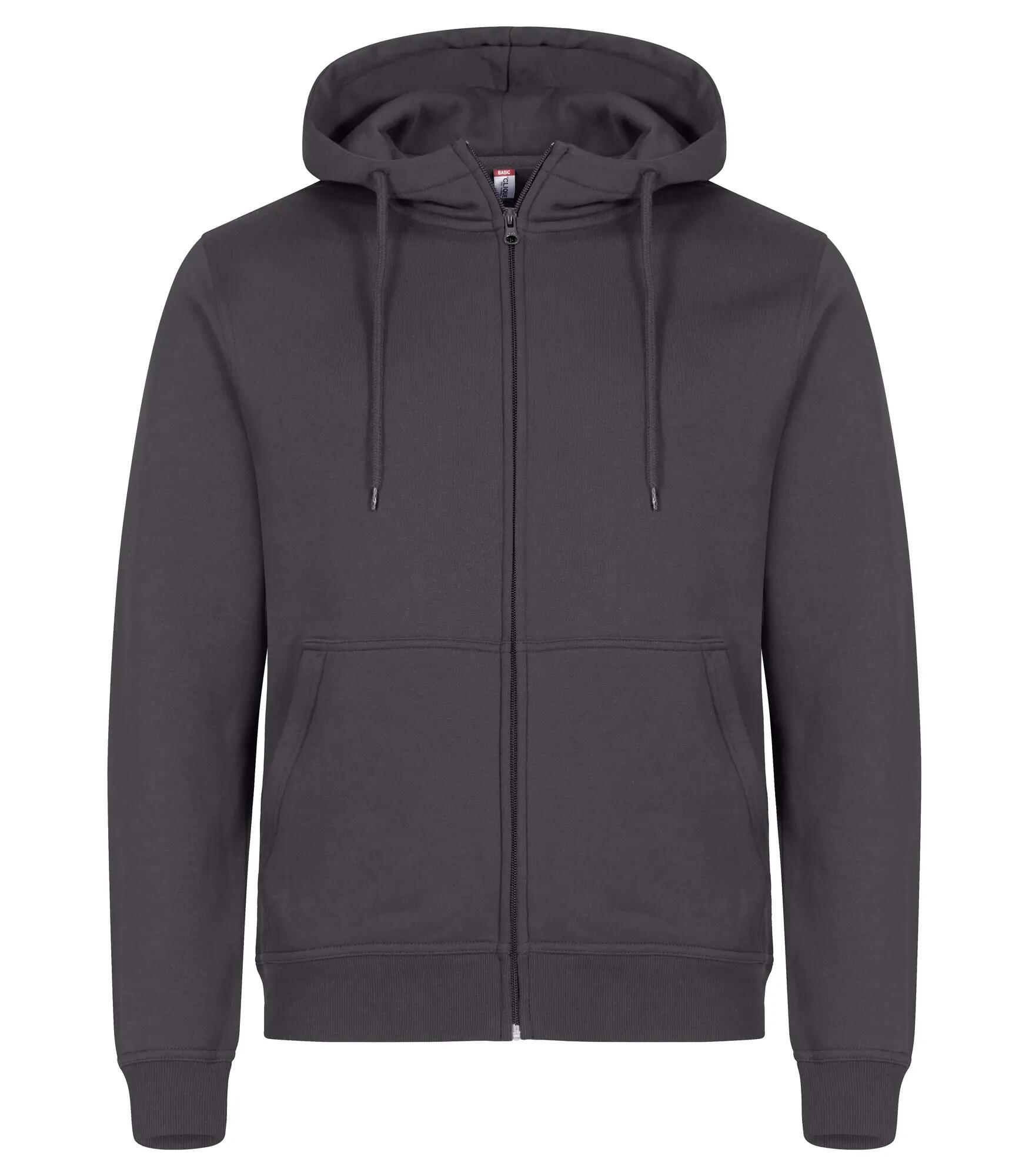 clique Miami Hoody Full Zip em algodão e poliéster reciclado – Metal Grey 1/4