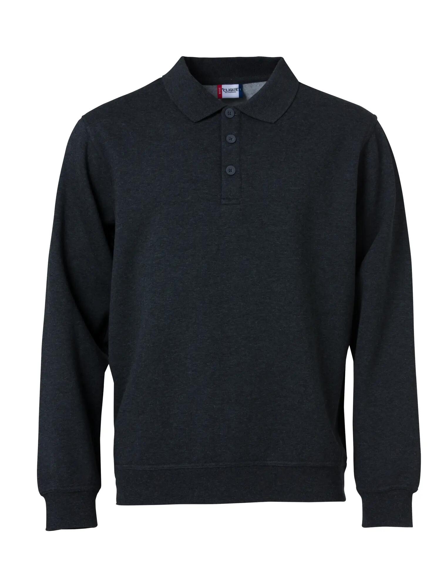 clique Basic Polo Sweater en tissu doux 65/35 – anthracite melange 1/4
