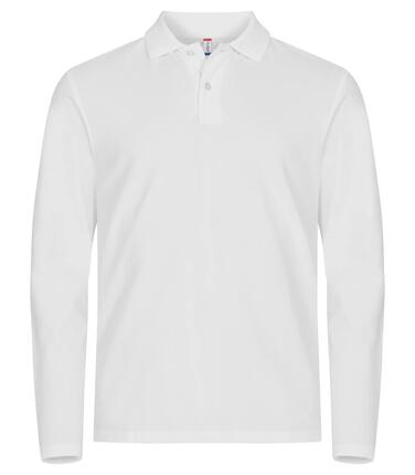 clique Stretch Premium Polo L/S - Polo manches longues extensible – White