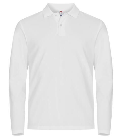 clique Stretch Premium Polo L/S - Polo manches longues extensible – White