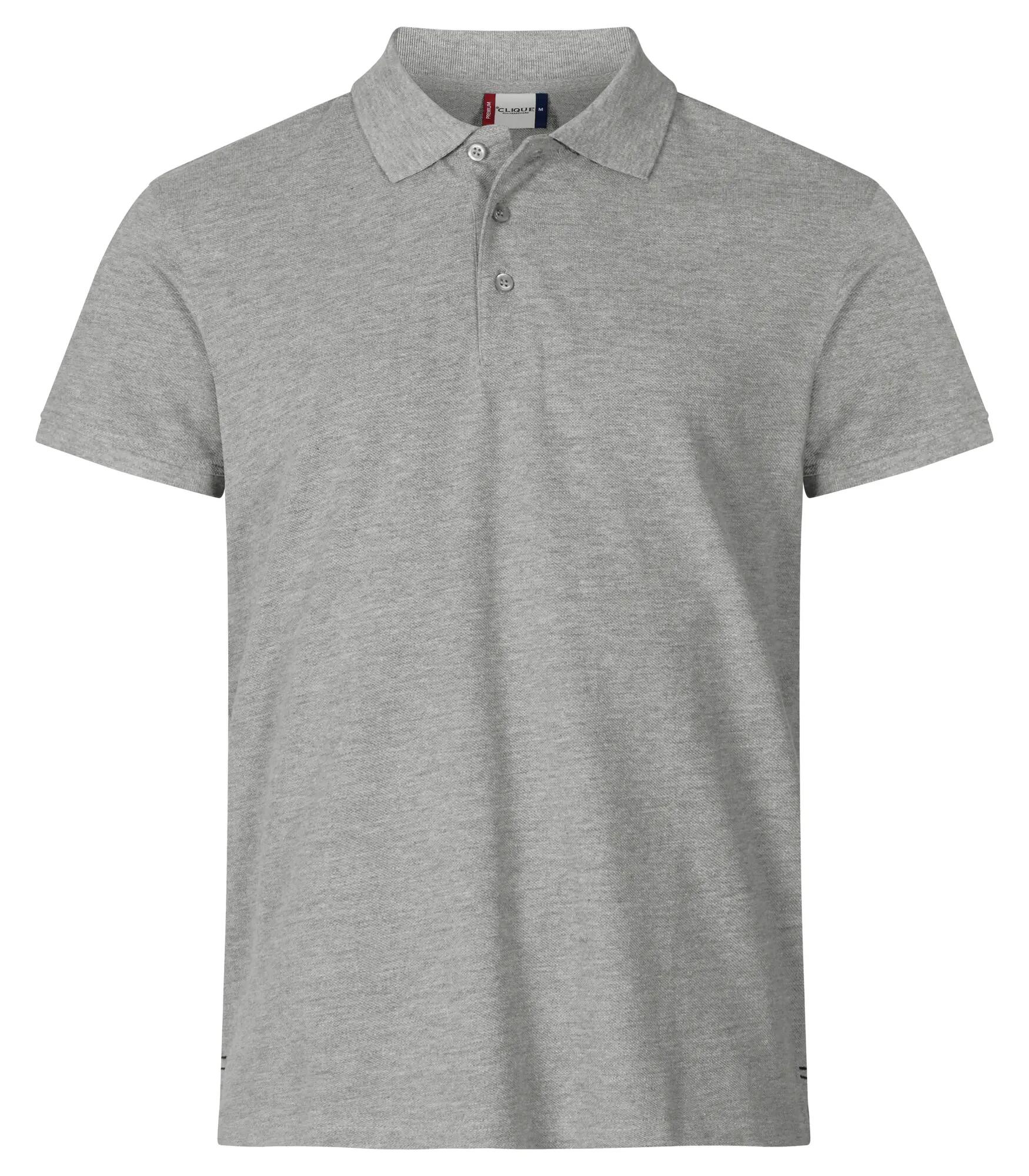 clique Heavy Premium Polo em algodão penteado – grey melange 1/4