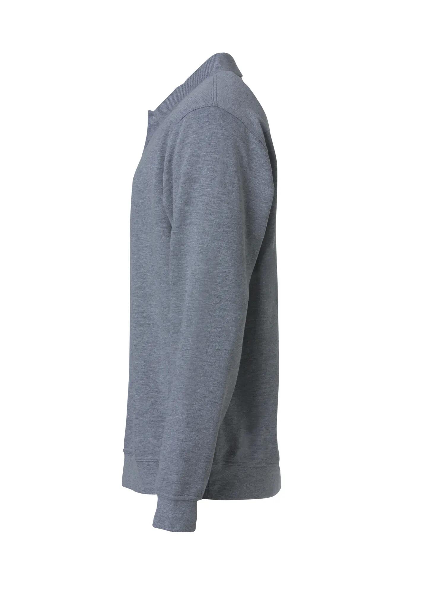 clique Basic Polo Sweater in anti-Pilling-Gewebe – grey melange 3/4
