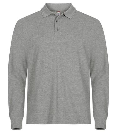 clique Manhattan L/S Polo manches longues pour homme Grey Mélange