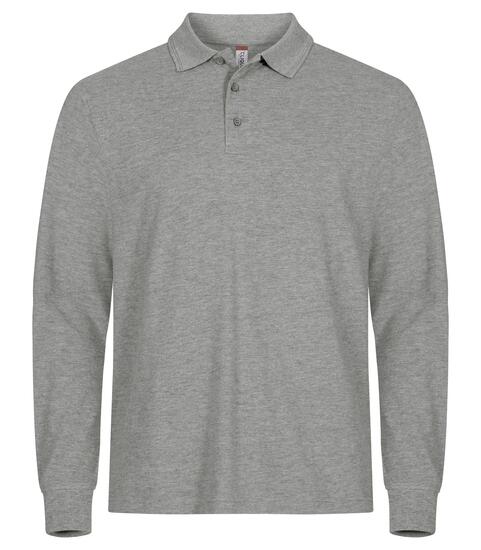 clique Manhattan L/S Polo manches longues pour homme Grey Mélange
