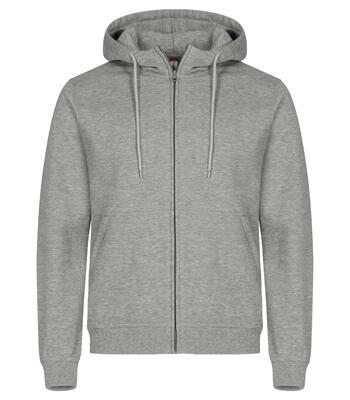 Clique miami hoody full zip van katoen en gerecycled polyester – grey mélange