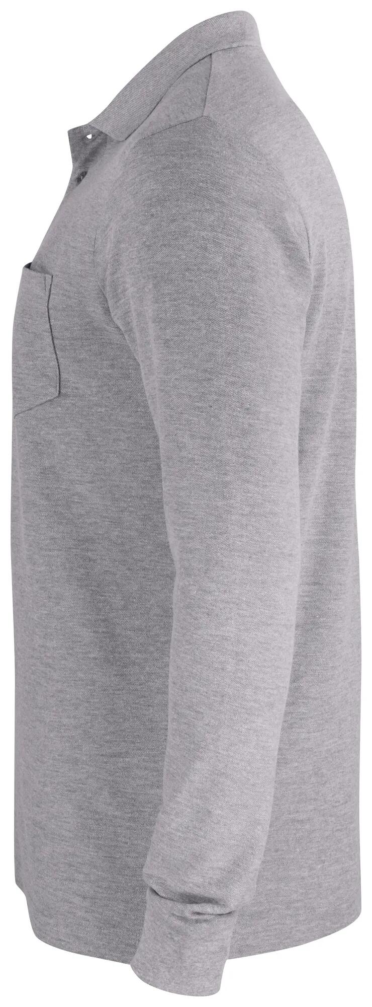 clique Polo Basic Pocket manga comprida em algodão – grey melange 3/4