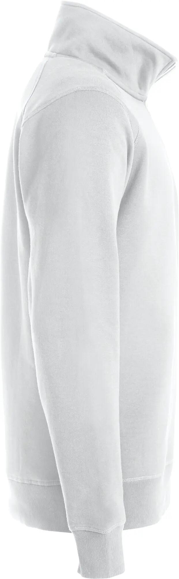 clique Classic Half Zip Unisex Sweatshirt mit Reißverschlusstasche – white 4/4