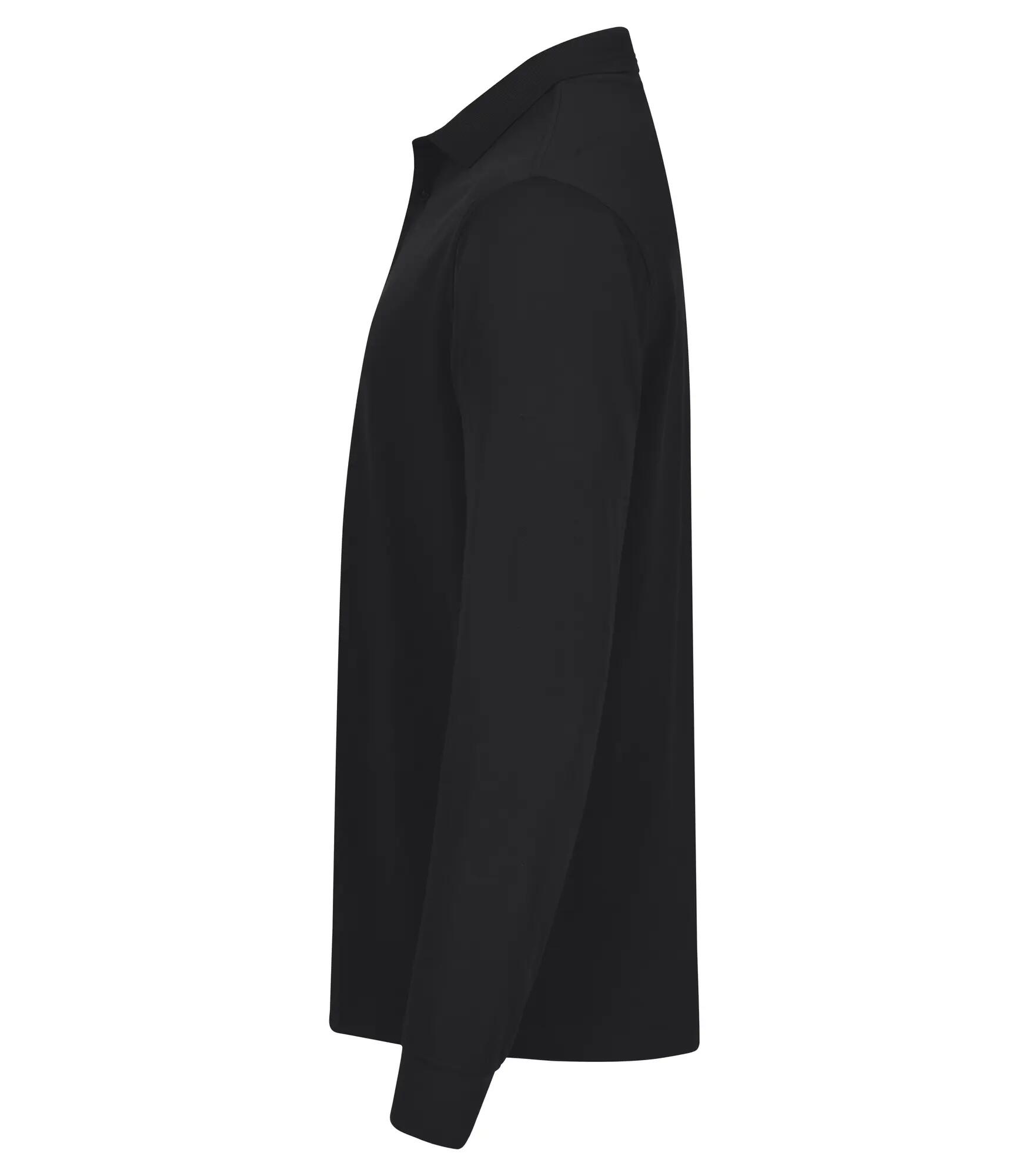 clique Manhattan L/S Koszulka polo z długim rękawem – Czarna, prążki jacquard – 2/4