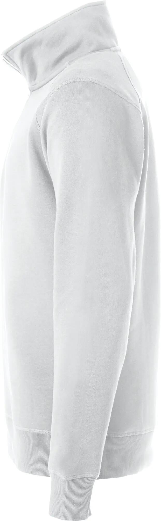 clique Classic Half Zip Unisex Sweatshirt mit Reißverschlusstasche – white 3/4