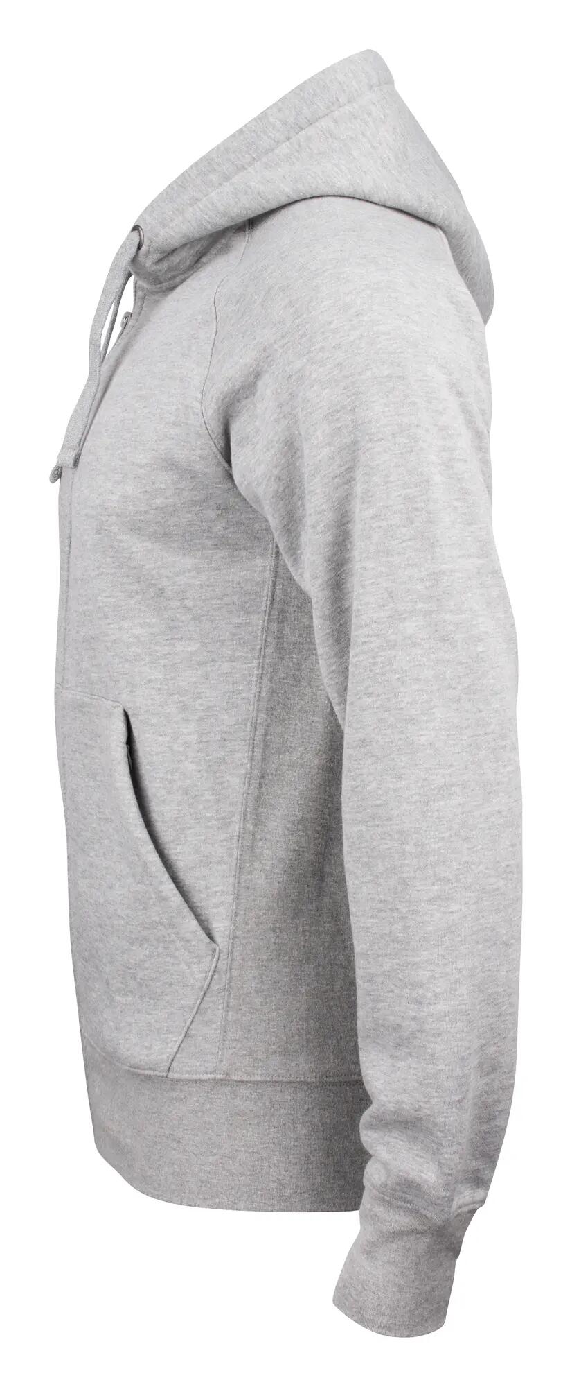 clique Harper sweat com capuz e fecho integral unissexo – grey melange 3/4