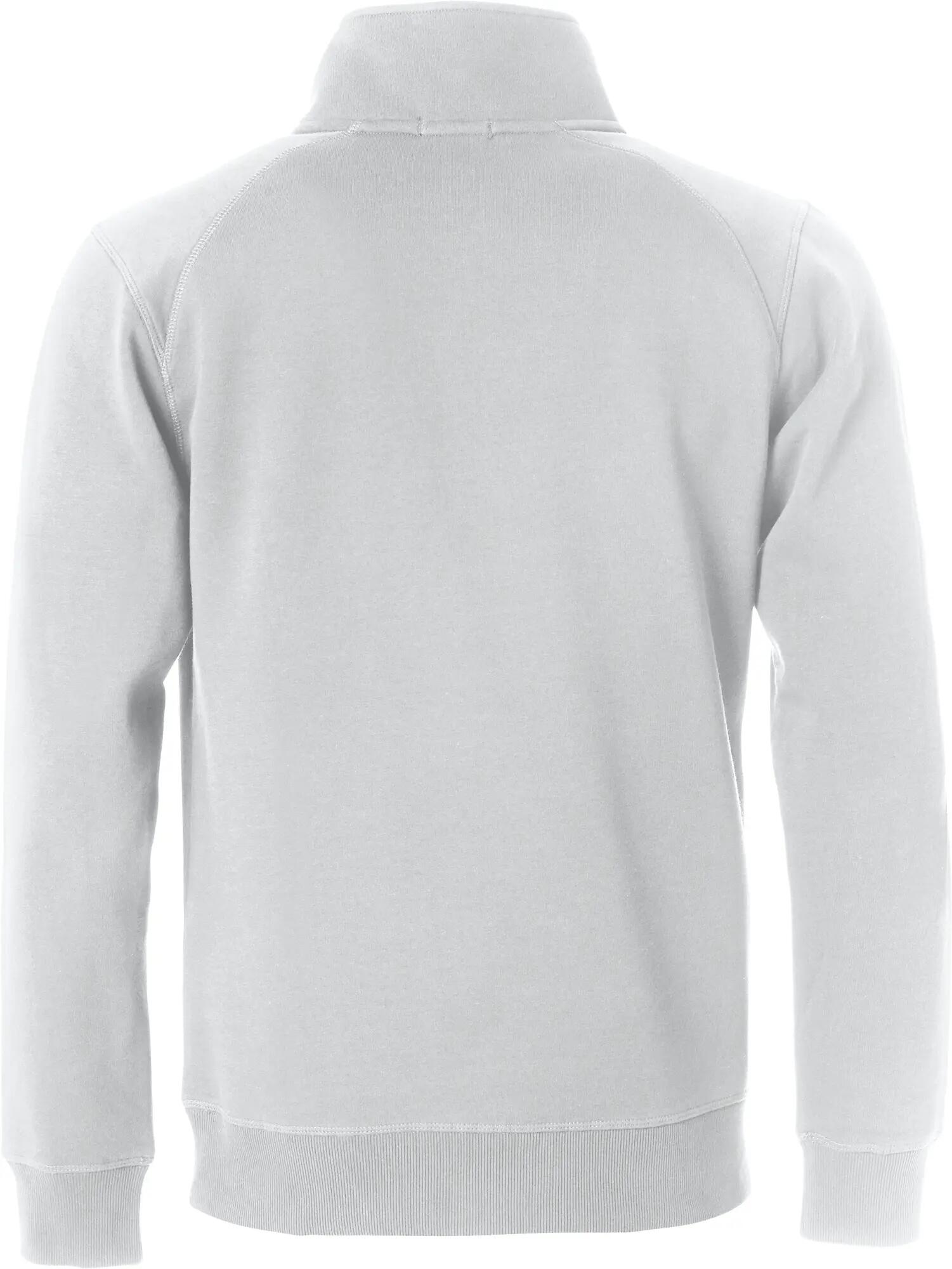 clique Classic Half Zip Unisex Sweatshirt mit Reißverschlusstasche – white 2/4