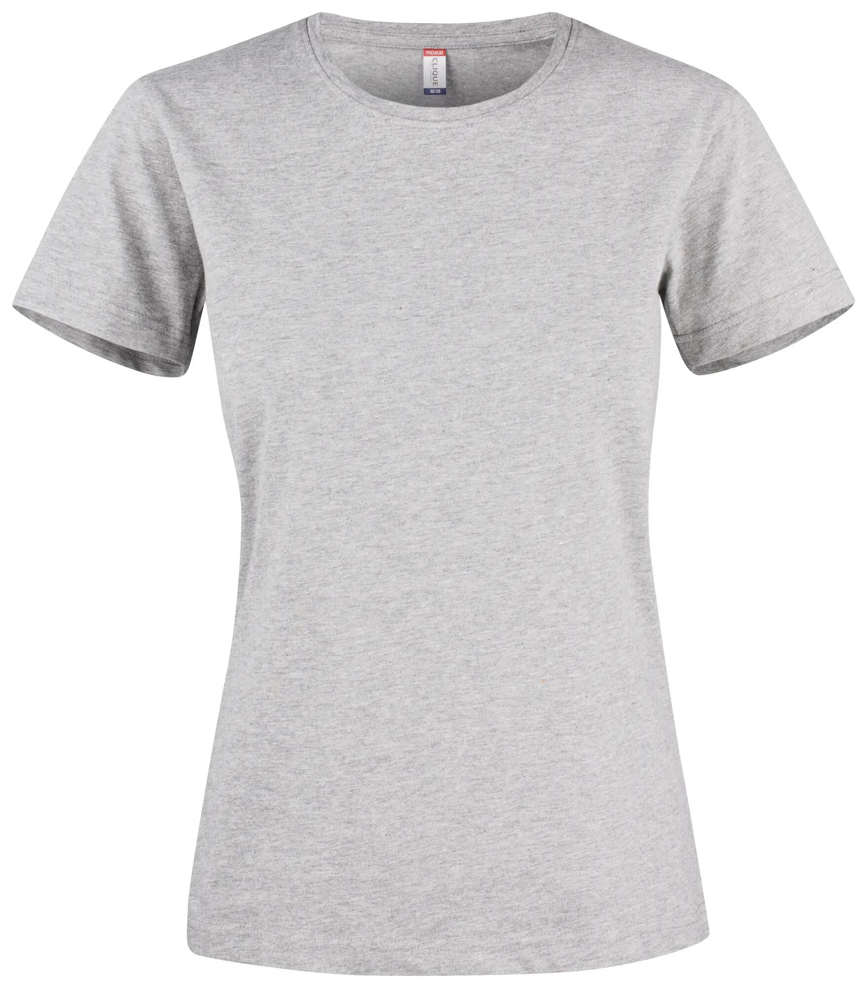 clique Premium Fashion-T Women – T-shirt premium em algodão – grey melange 1/4