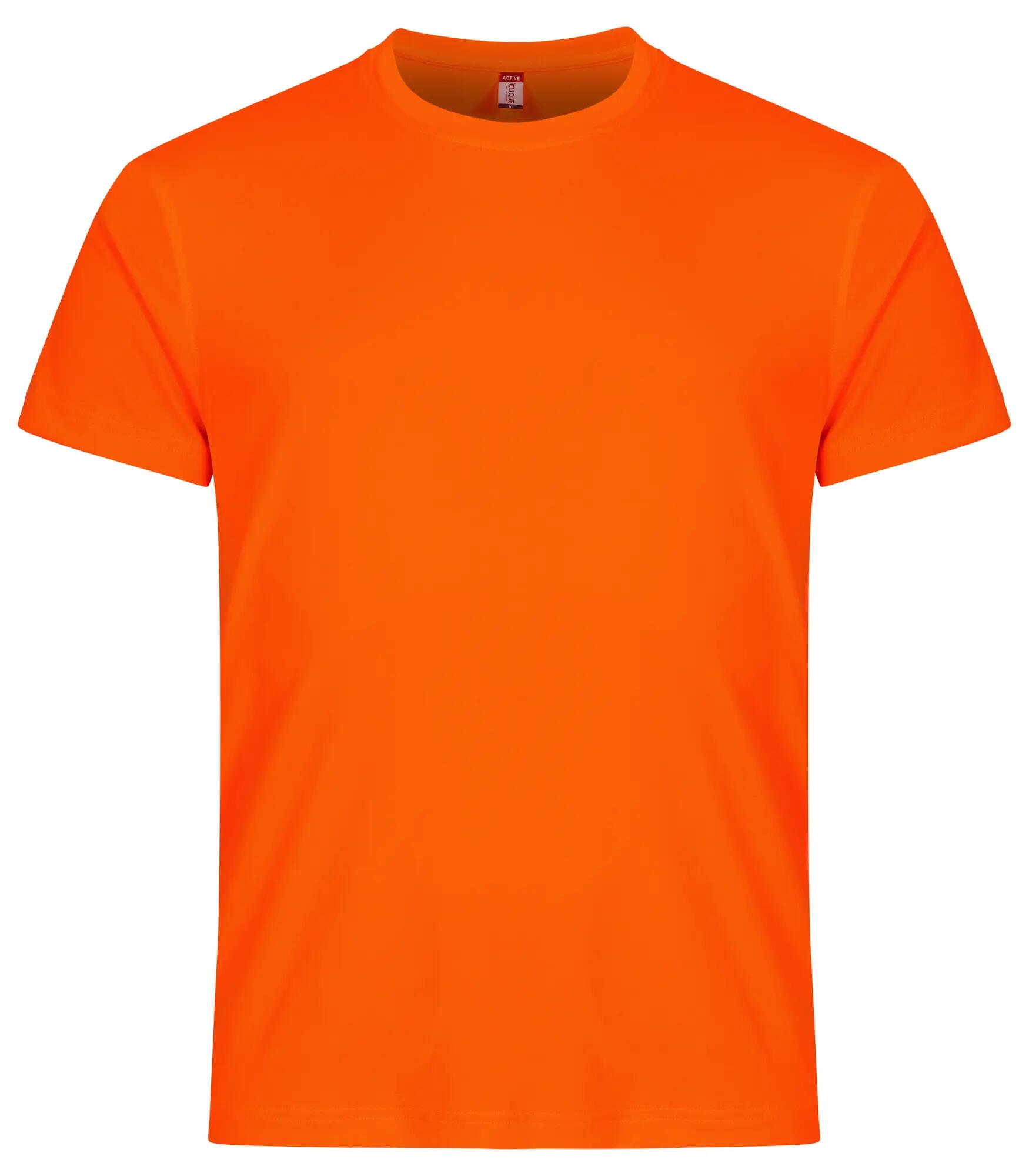 clique Basic Active-T t-shirt homem 100% poliéster com UV/50 – Visibility Orange 1/7