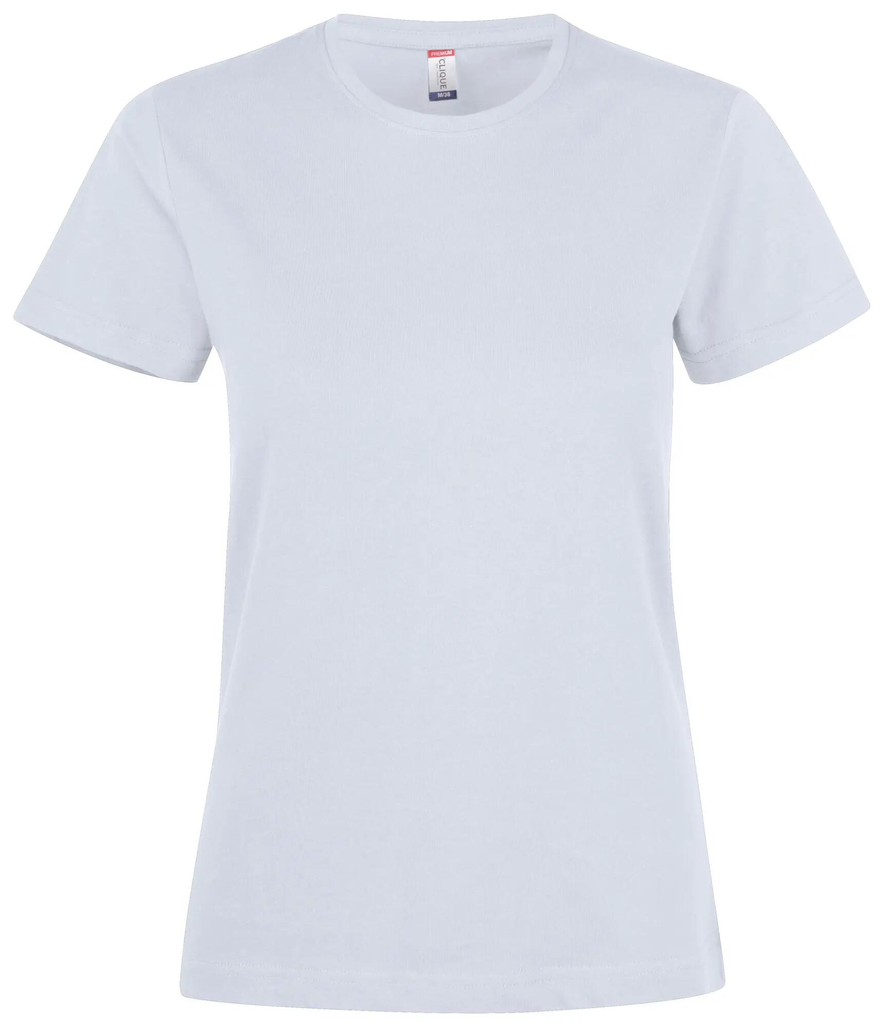 clique Premium Fashion-T Women — T-shirt premium em algodão – white 1/4