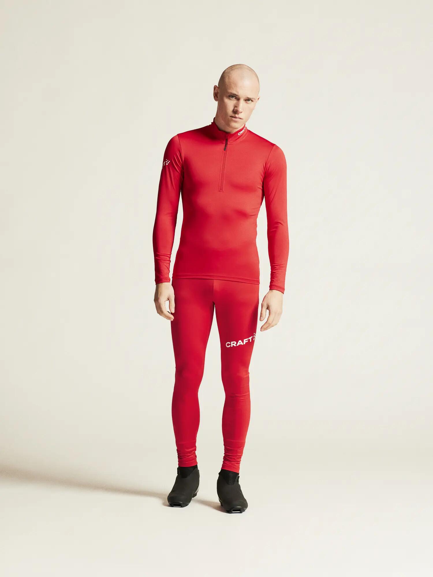 craft ADV Nordic Club Tights M em jersey reciclado elástico – Bright Red/White 4/7