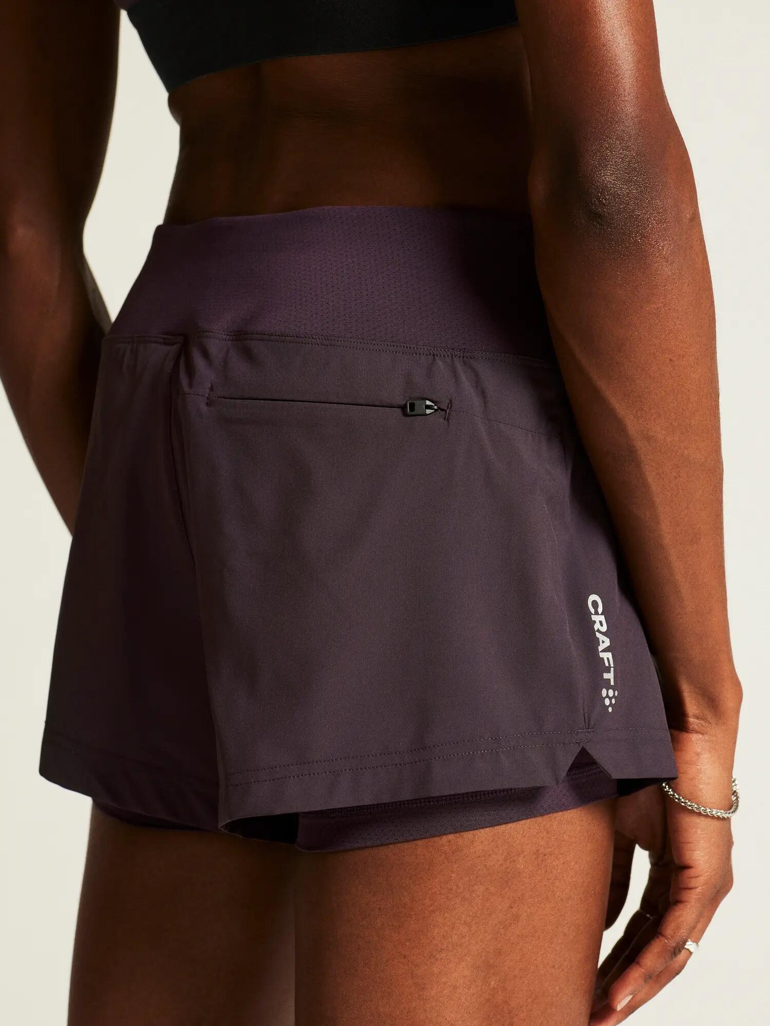 craft ADV Essence 2-in-1 Shorts W – Trainingsshorts mit integriertem Tight – Dk 5/7