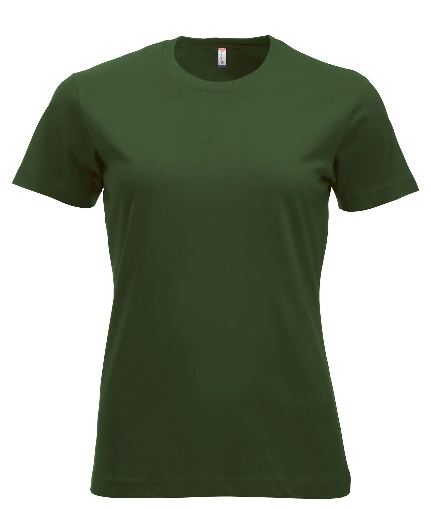 clique New Classic-T Women – T-shirt clássica em algodão ringspun – bottle green 1/4