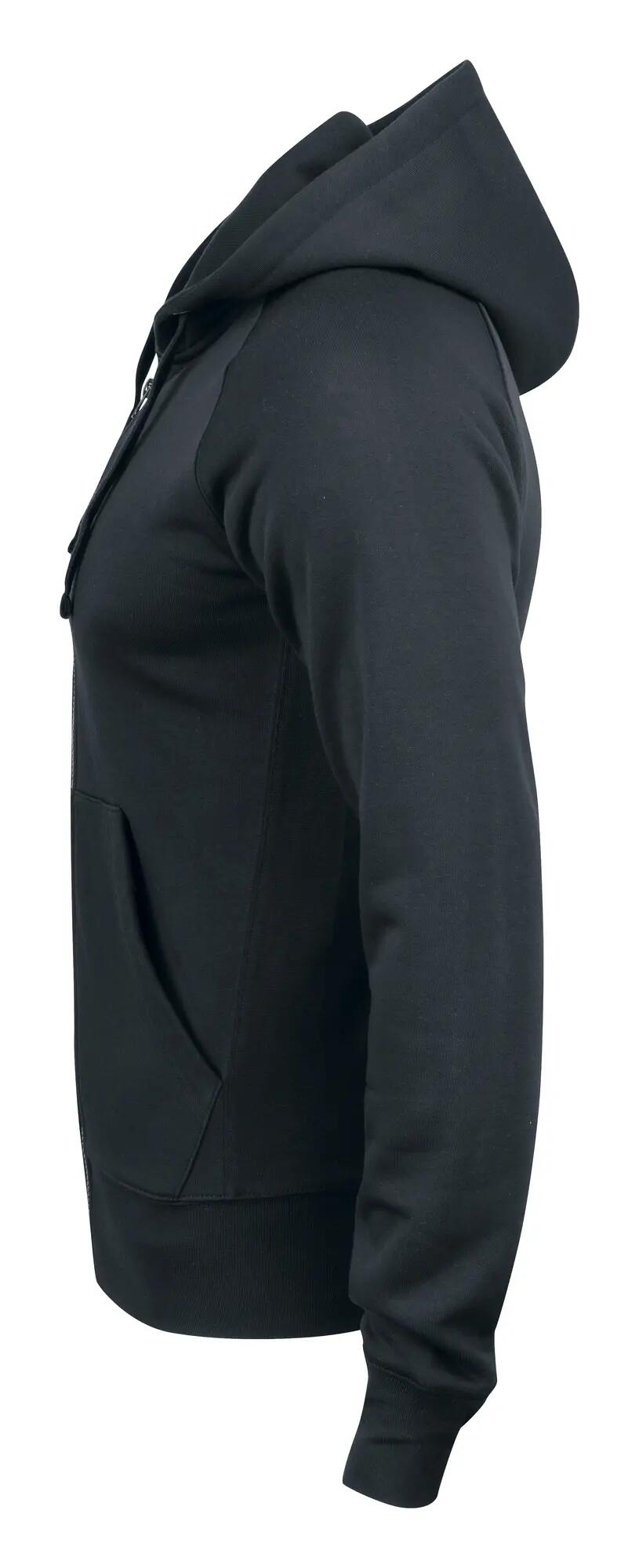clique felpa con zip Harper con cappuccio e fodera in tessuto principale – black 3/4