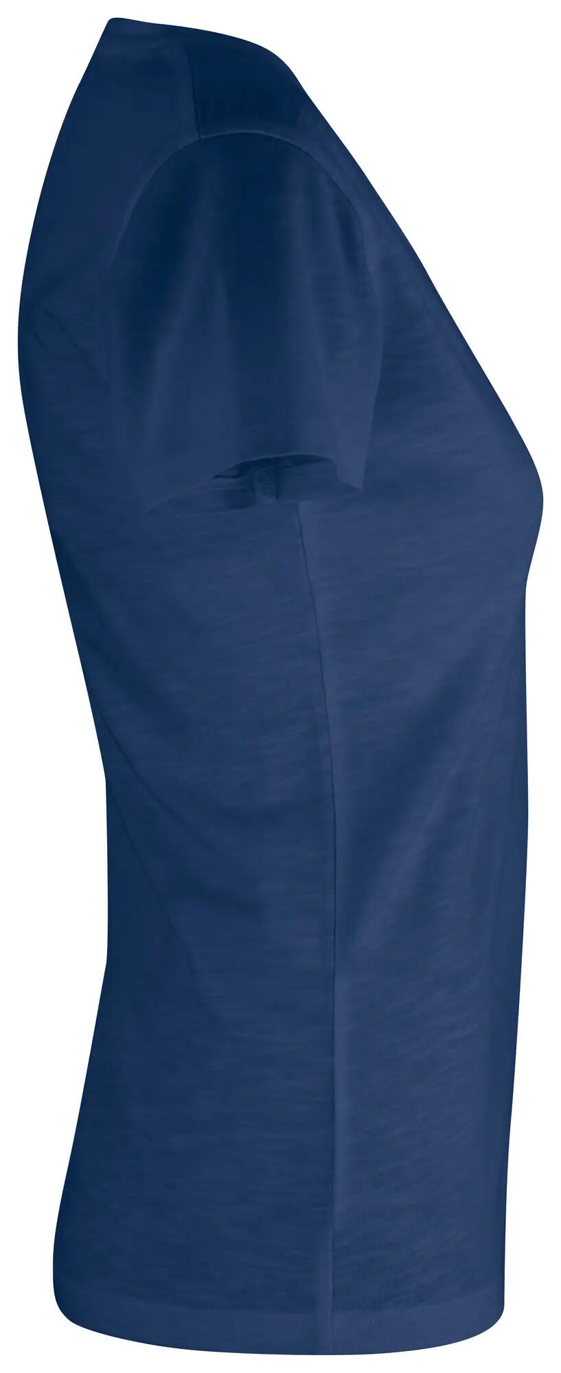 clique Slub-T Women – T-shirt ajustada em jersey slub 100% algodão – blue 4/4