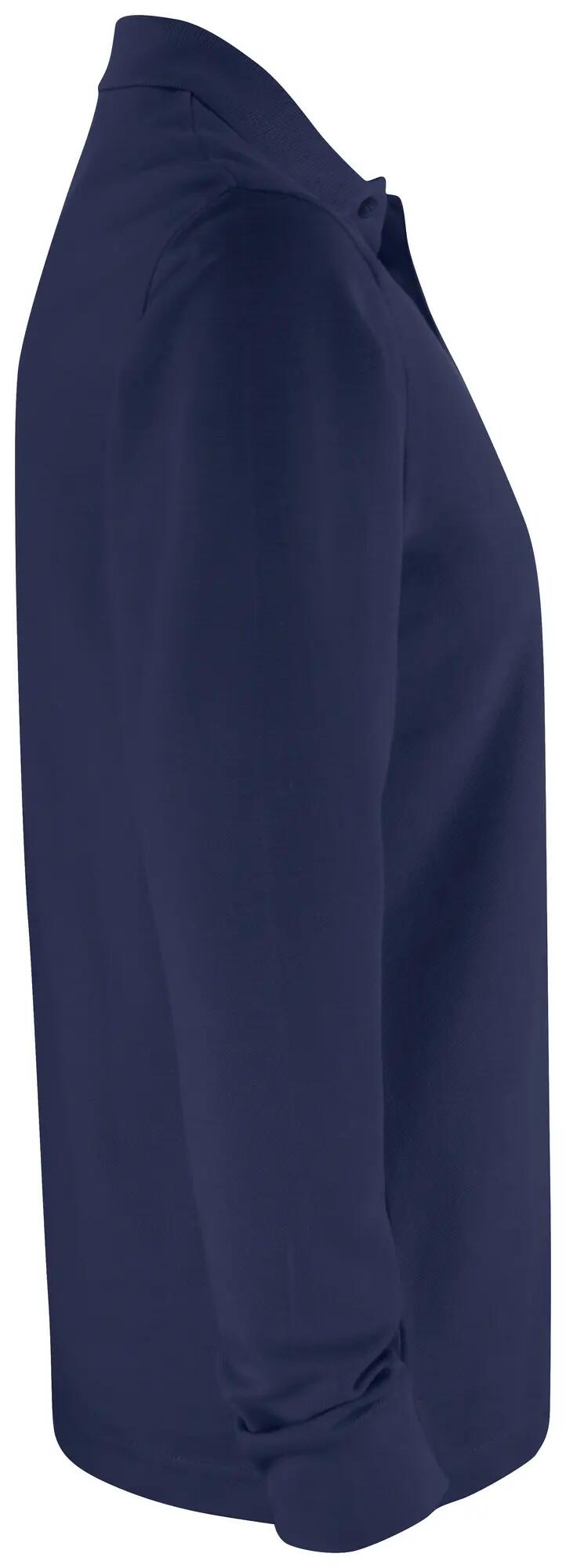 clique Basic Polo Pocket Langarm aus Baumwolle – dark Marineblau 4/4