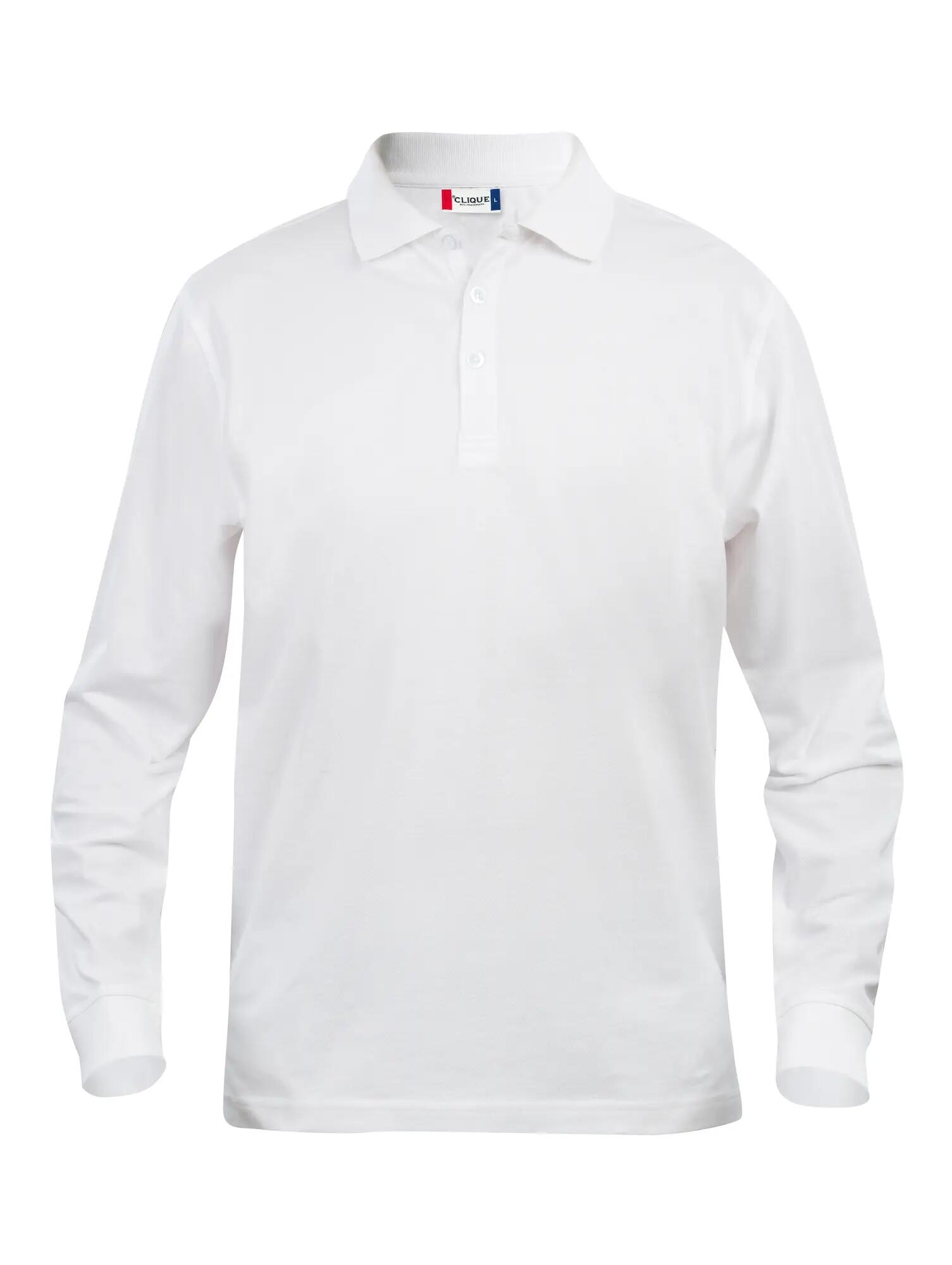 clique Basic Polo L/S Junior em 100% algodão branco – white 1/4