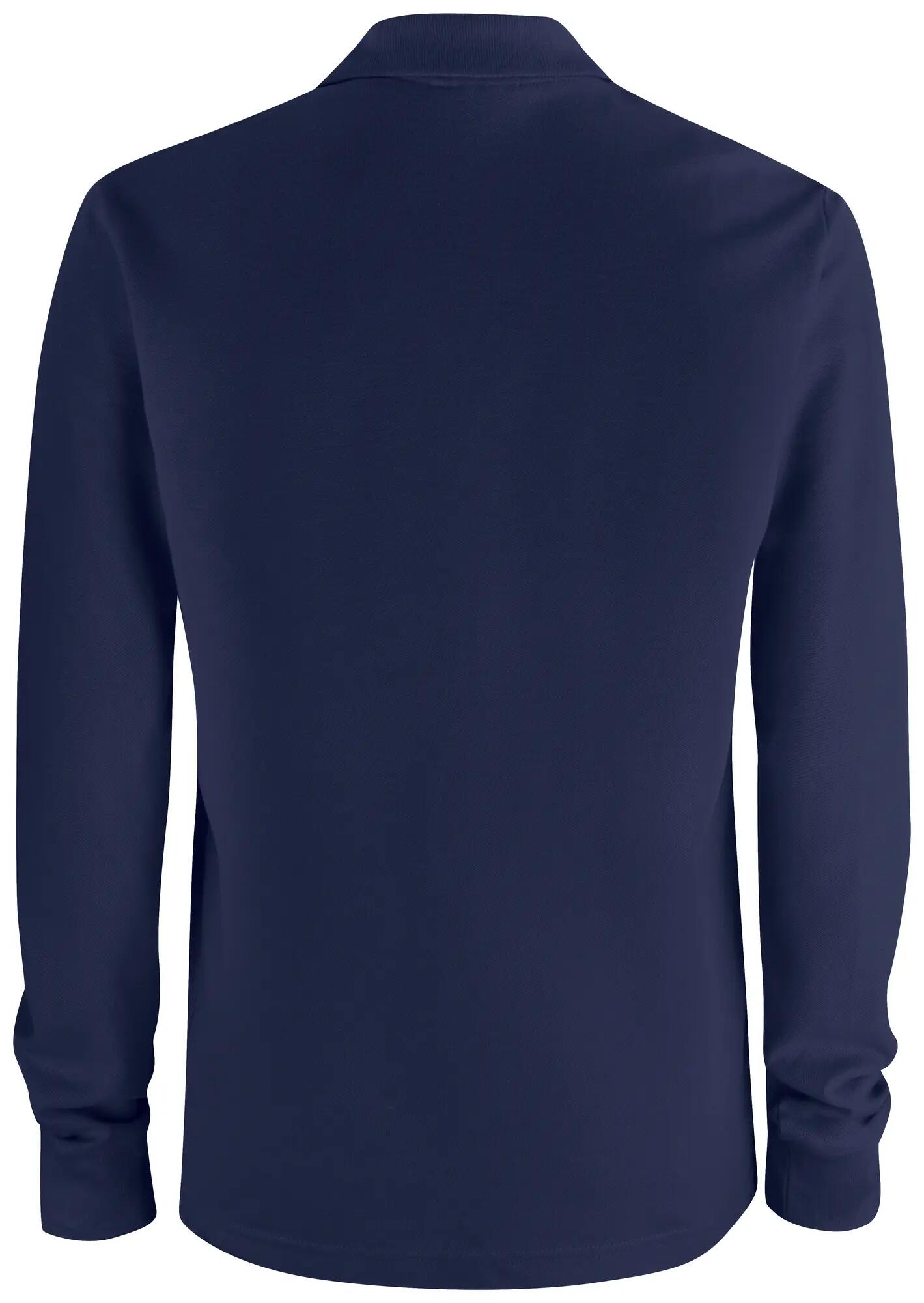 clique Basic Polo Pocket Langarm aus Baumwolle – dark Marineblau 2/4