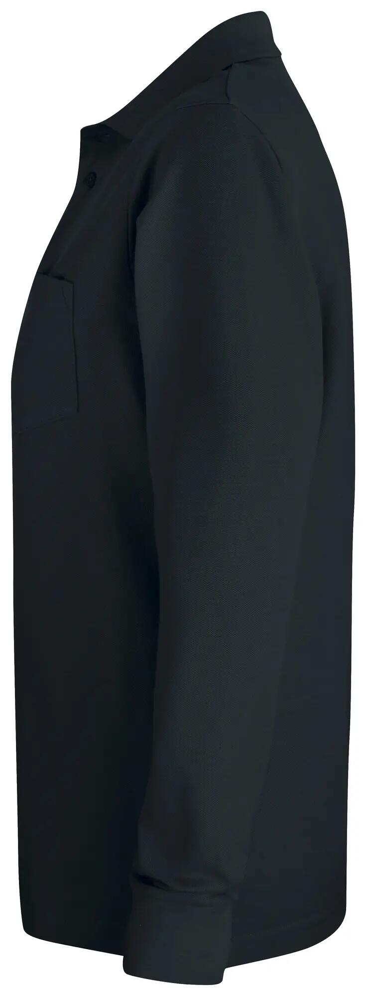 clique Polo Basic Pocket manica lunga in cotone – black 3/4
