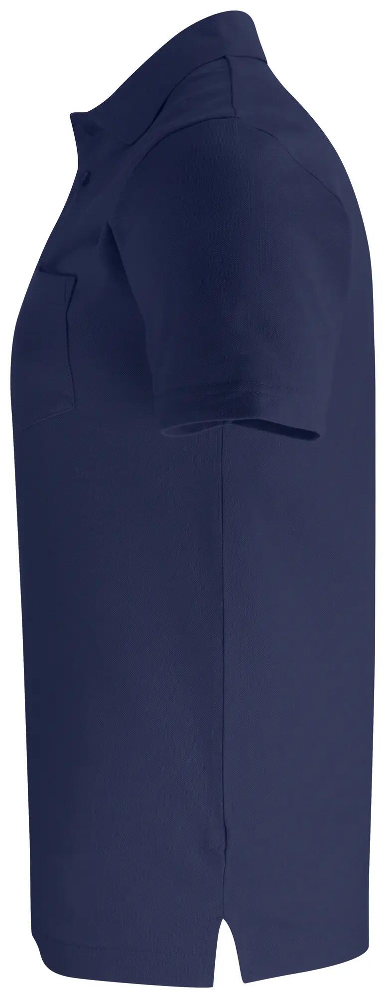 clique Basic Polo Pocket bawełniane — unisex z kieszonką – dark navy 3/4