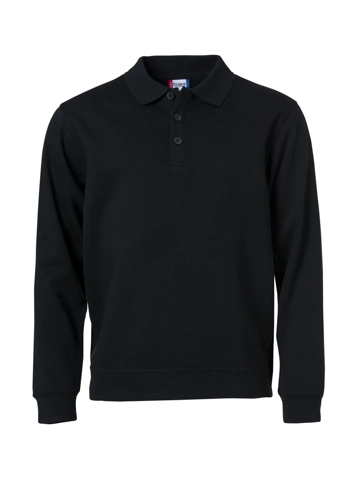 clique Basic Polo Sweter z tkaniny stabilizowanej – black 1/4