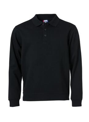 Clique basic polo sweater van gestabiliseerde stof – black