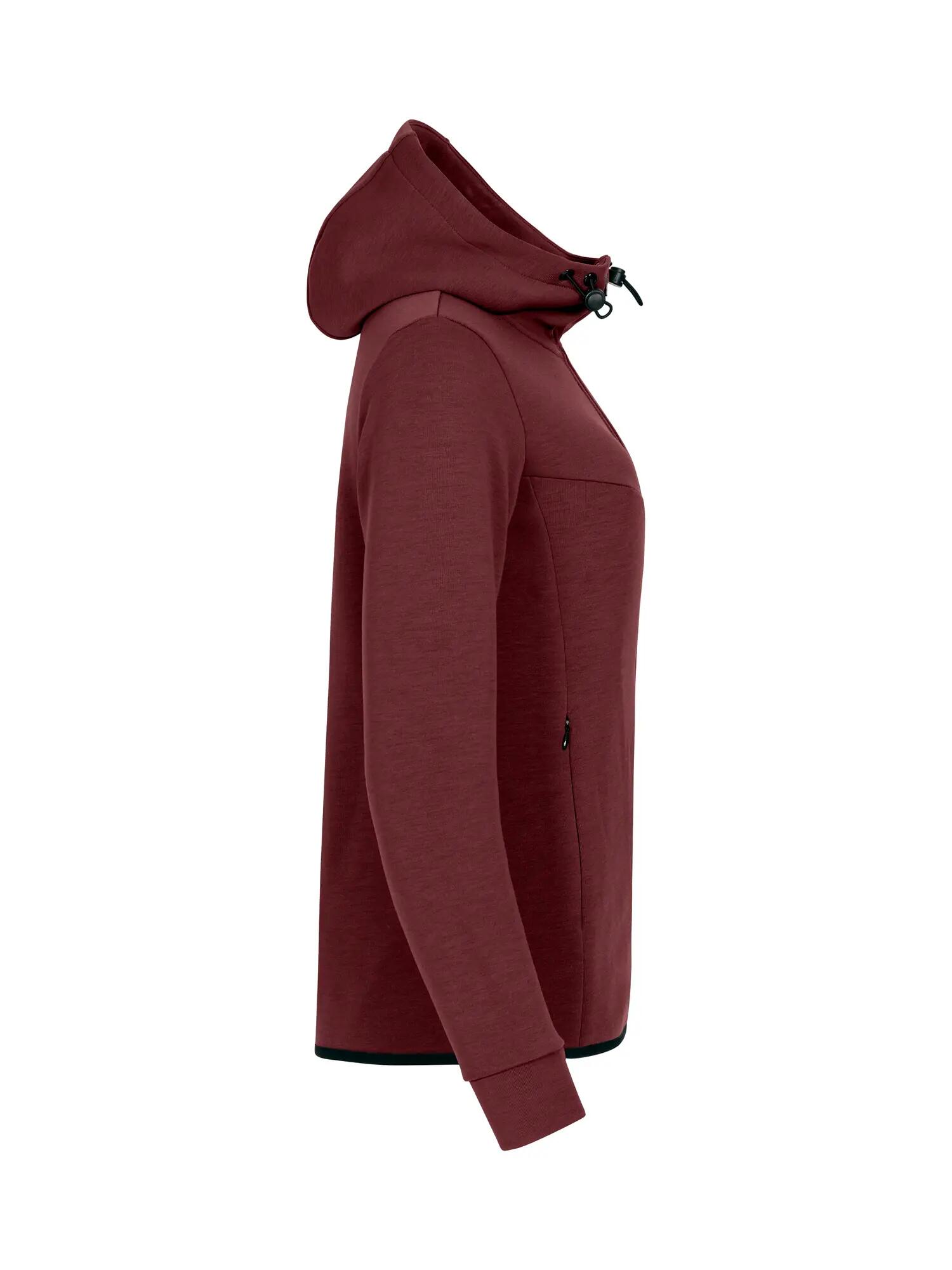 clique Hayden Women capuchonjack in zacht air-layer materiaal – Burgundy 3/5