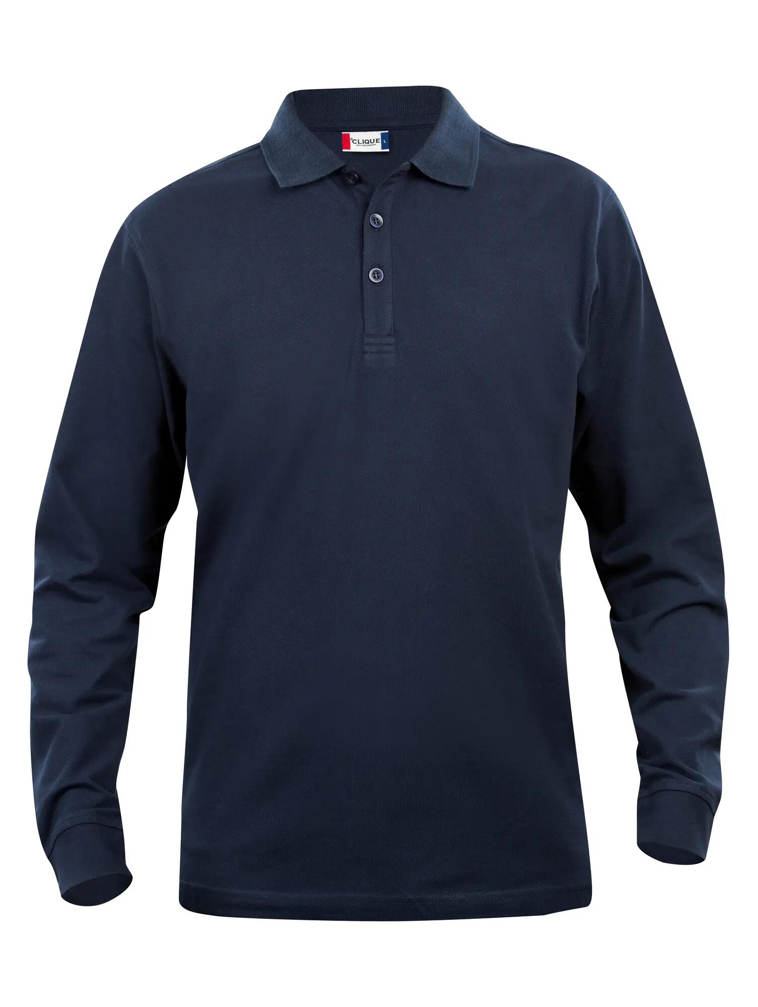 clique Basic Polo L/S Junior – 100% Bawełna, Idealne Dopasowanie – dark navy 1/4