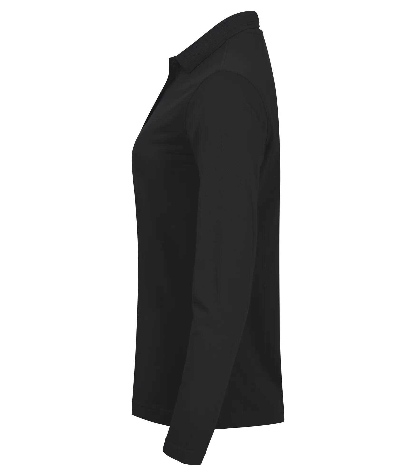 clique Manhattan L/S Women Polo manga comprida – Preto, XS – Black 4/4