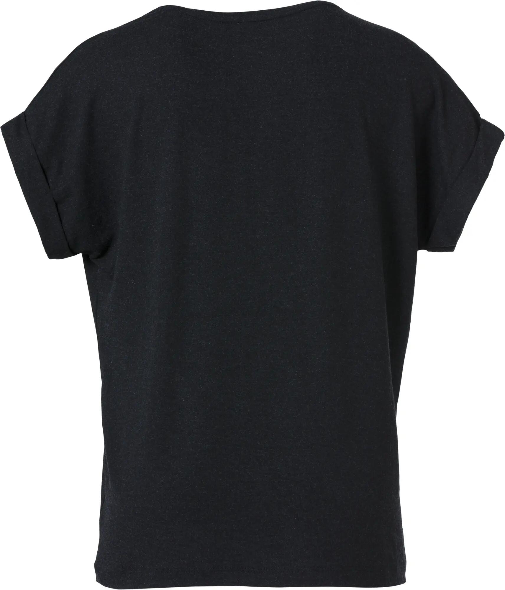 clique T-shirt feminina Katy em viscose macia, corte loose, preta – black 3/4