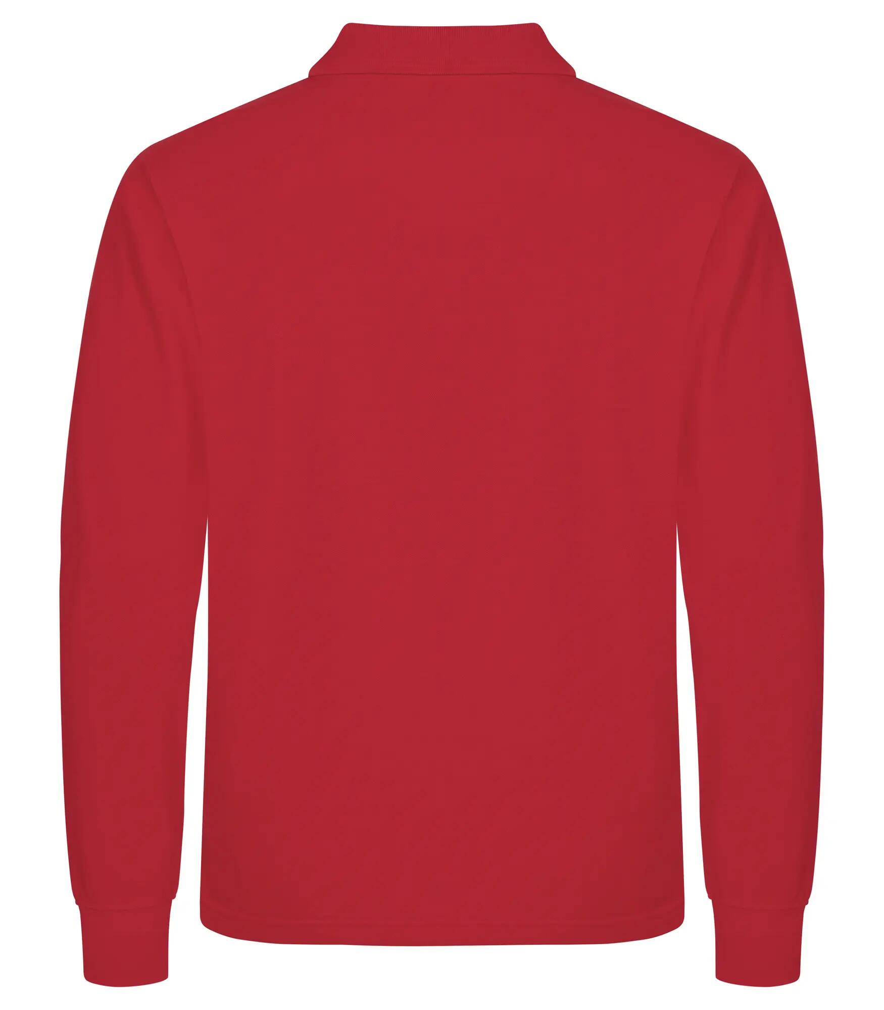 clique Manhattan L/S Herren Langarm-Polo, Jacquard-Streifen, Rot – Red 4/4