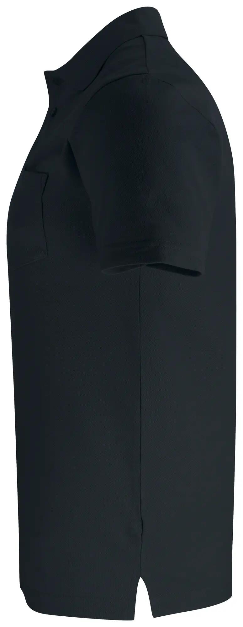 clique Basic Polo Pocket – unisex polo van katoen, comfortabele pasvorm – black 3/4