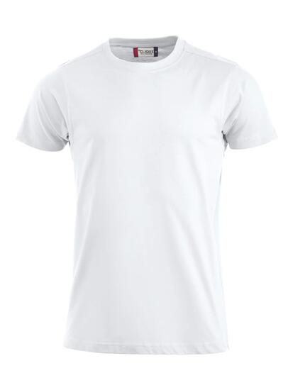 clique T-shirt Premium-T homme en coton, col rond, blanc – white