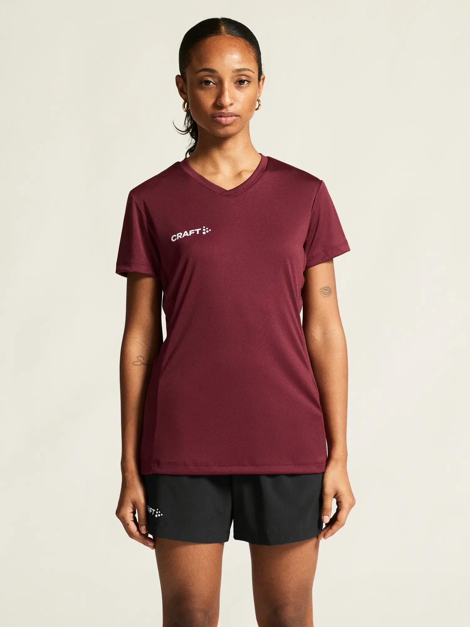craft SQUAD GO JERSEY SOLID W - Stretch sportshirt dames – Maroon 7/7