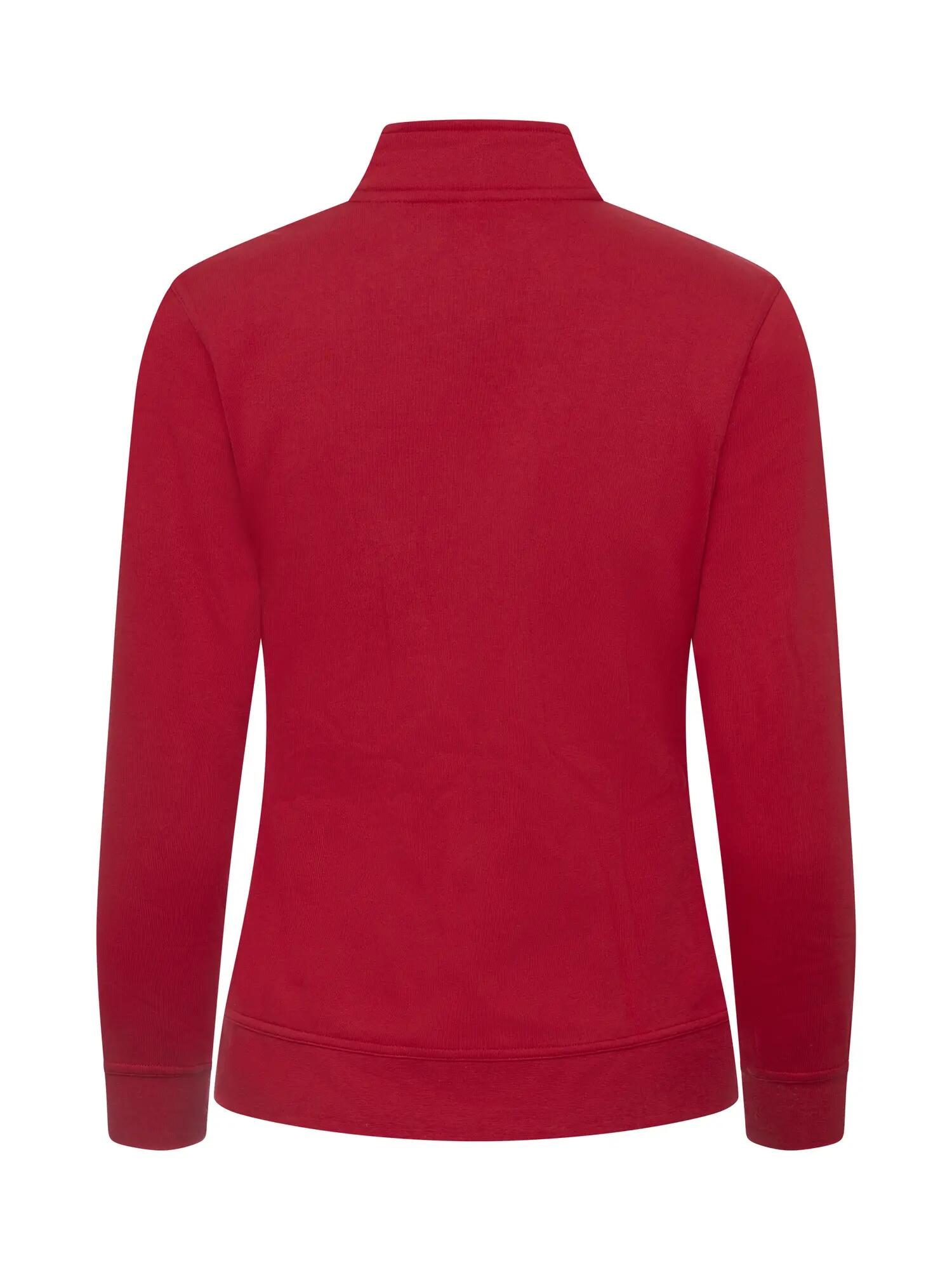 clique Basic Cardigan Women em tecido sweatshirt com fecho tom sobre tom – red 2/4