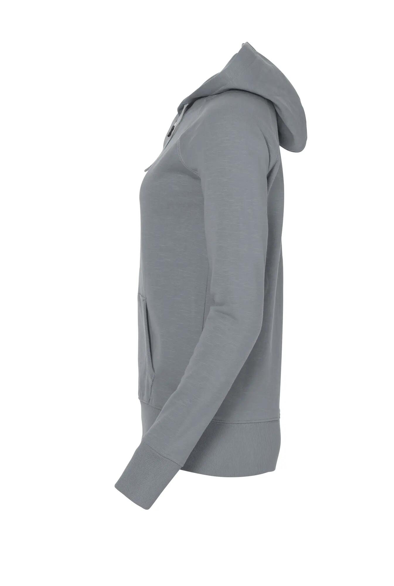 clique Loris Women casaco com capuz fecho total em algodão slub cinzento – grey 3/4