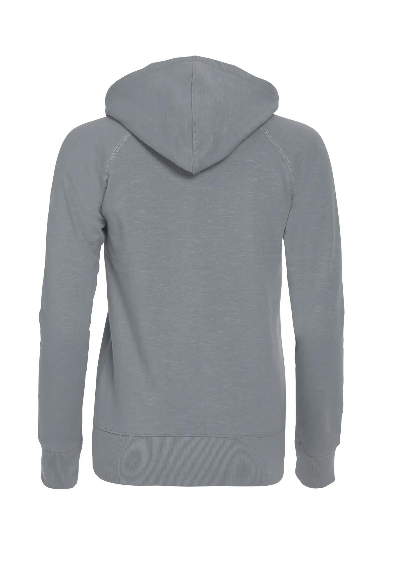 clique Loris Women casaco com capuz fecho total em algodão slub cinzento – grey 2/4