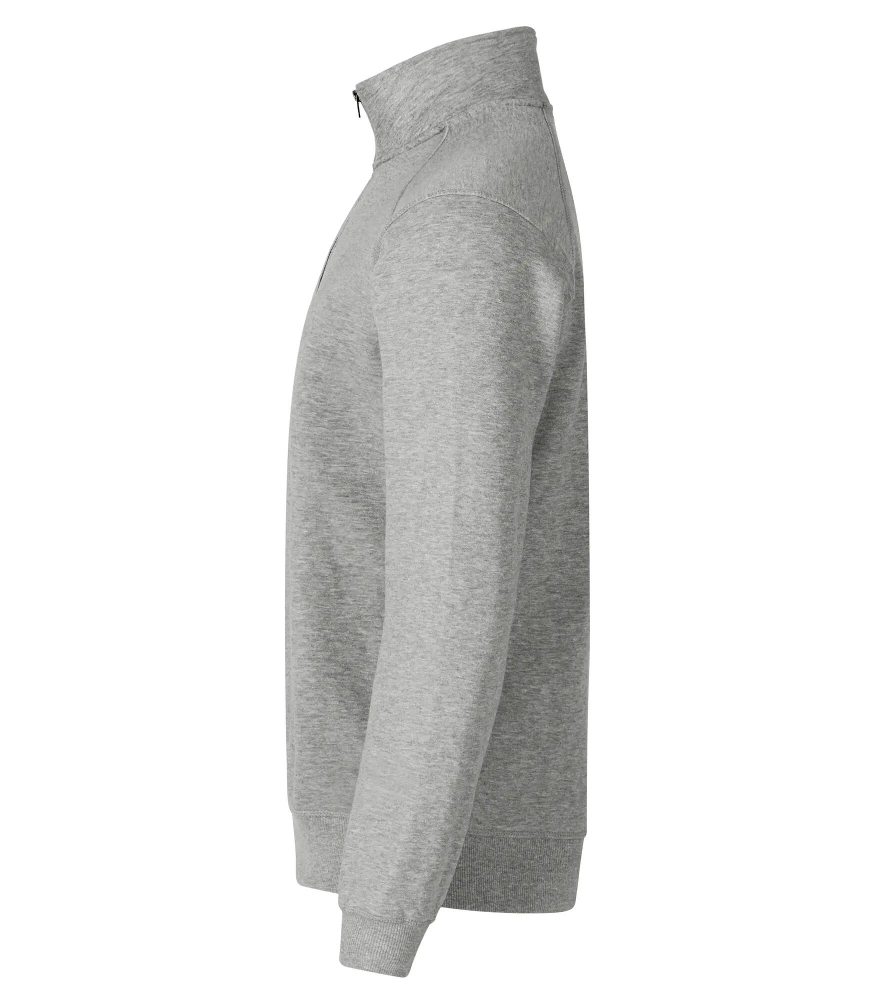 clique Classic Half Zip ½ zip sweater unisex met verborgen zijzak – grey melange 3/4